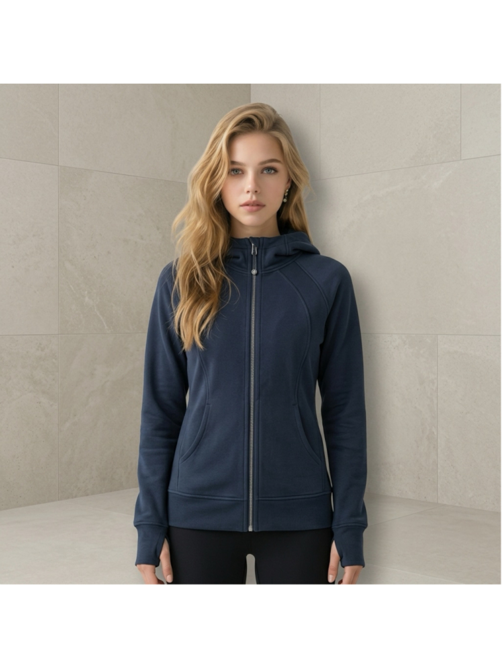 Lululemon Classic Scuba Full-Zip Hoodie - Dark Navy Blue - Size 6